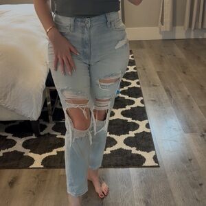 Eunina Light Blue Distressed Ankle Jeans